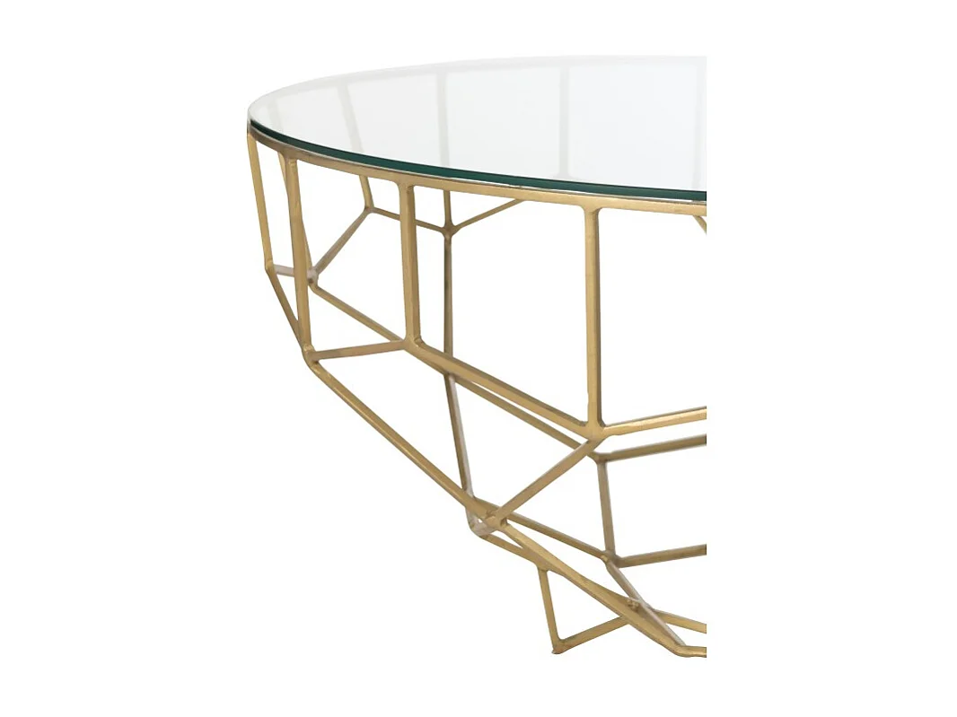 Mesa baja redonda de metal dorado 90*90*44cm