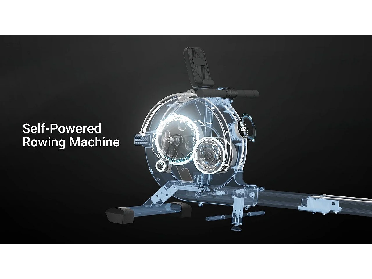 Rameur d'Appartement Merach, 16 Niveaux de Résistance, Deux Rails, Charge Maximale de 160 kg, Compatible avec APP