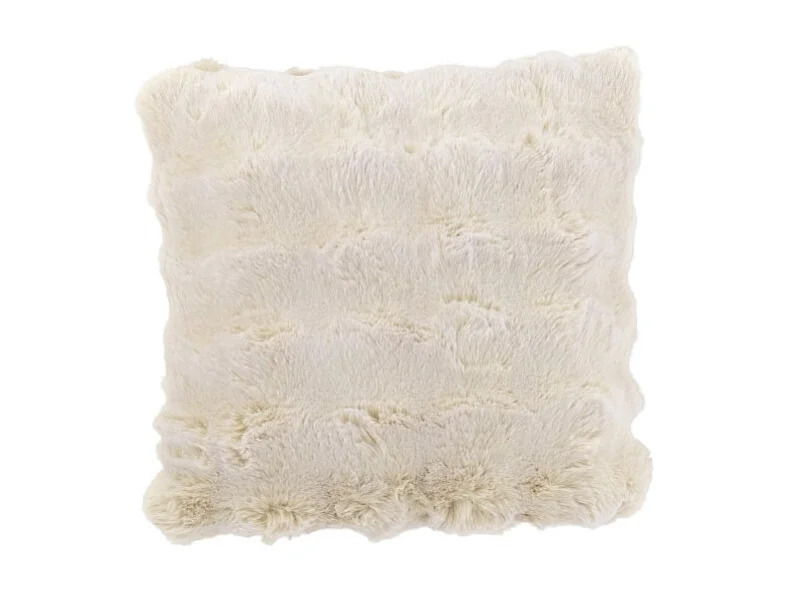 Cojín cuadrado de poliéster marfil 45x45x18 cm