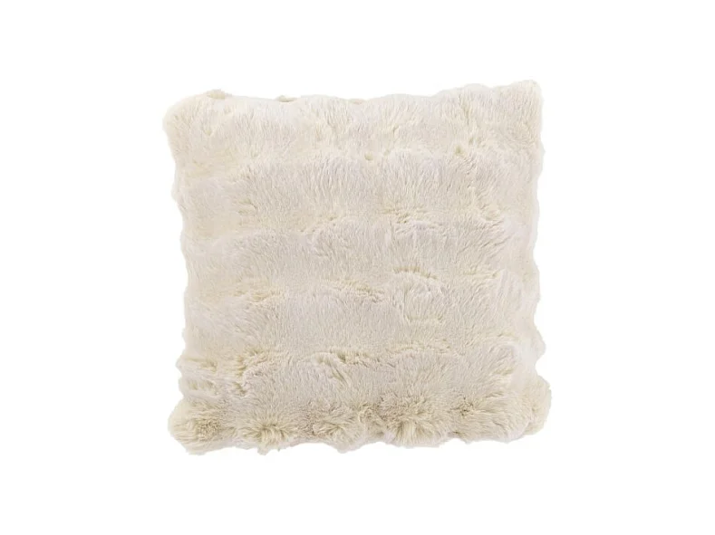 Cojín cuadrado de poliéster marfil 45x45x18 cm