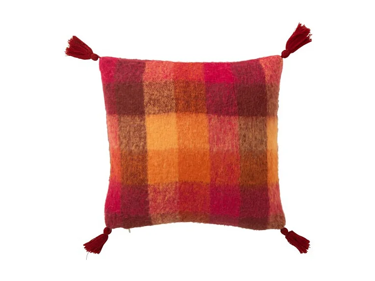 Cojín con borla en textil multicolor 45*45*10 cm