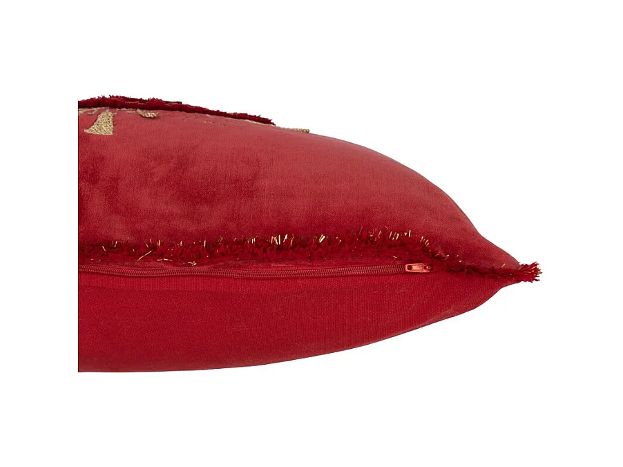 Cojín cuadrado de tela roja de 45x45x3.75 cm