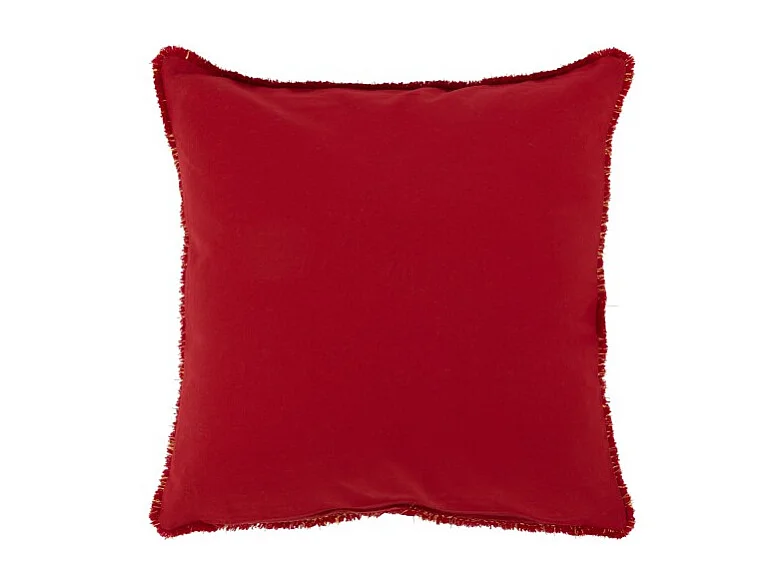 Cojín cuadrado de tela roja de 45x45x3.75 cm