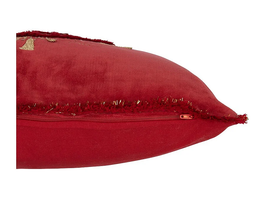 Cojín cuadrado de tela roja de 45x45x3.75 cm