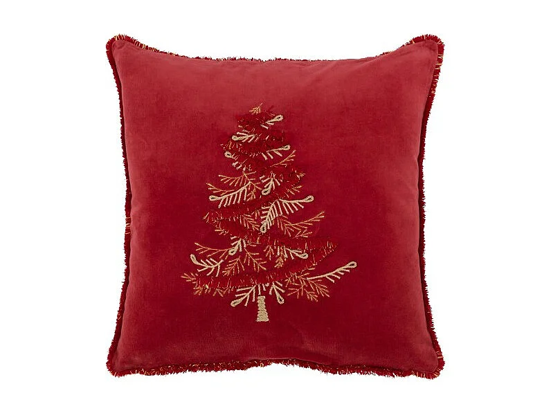 Cojín cuadrado de tela roja de 45x45x3.75 cm