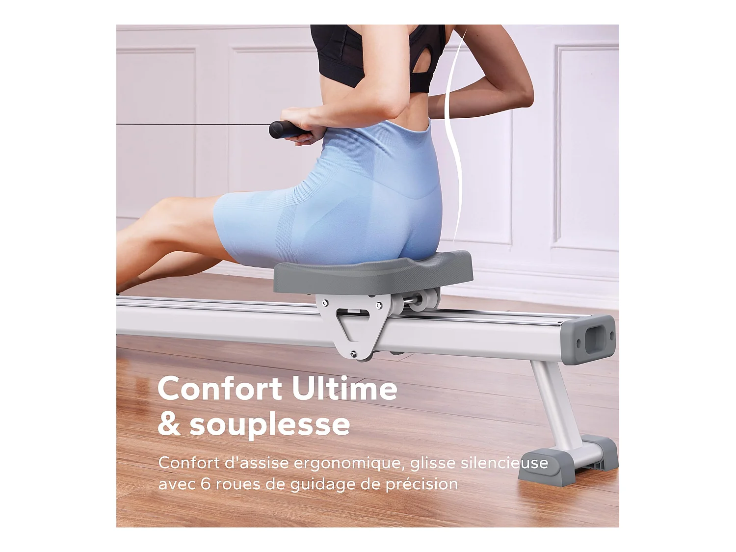 Rameur D'appartement Merach, 16 Niveaux De Résistance Magnétique, Charge Max De 160 Kg, App Connecté