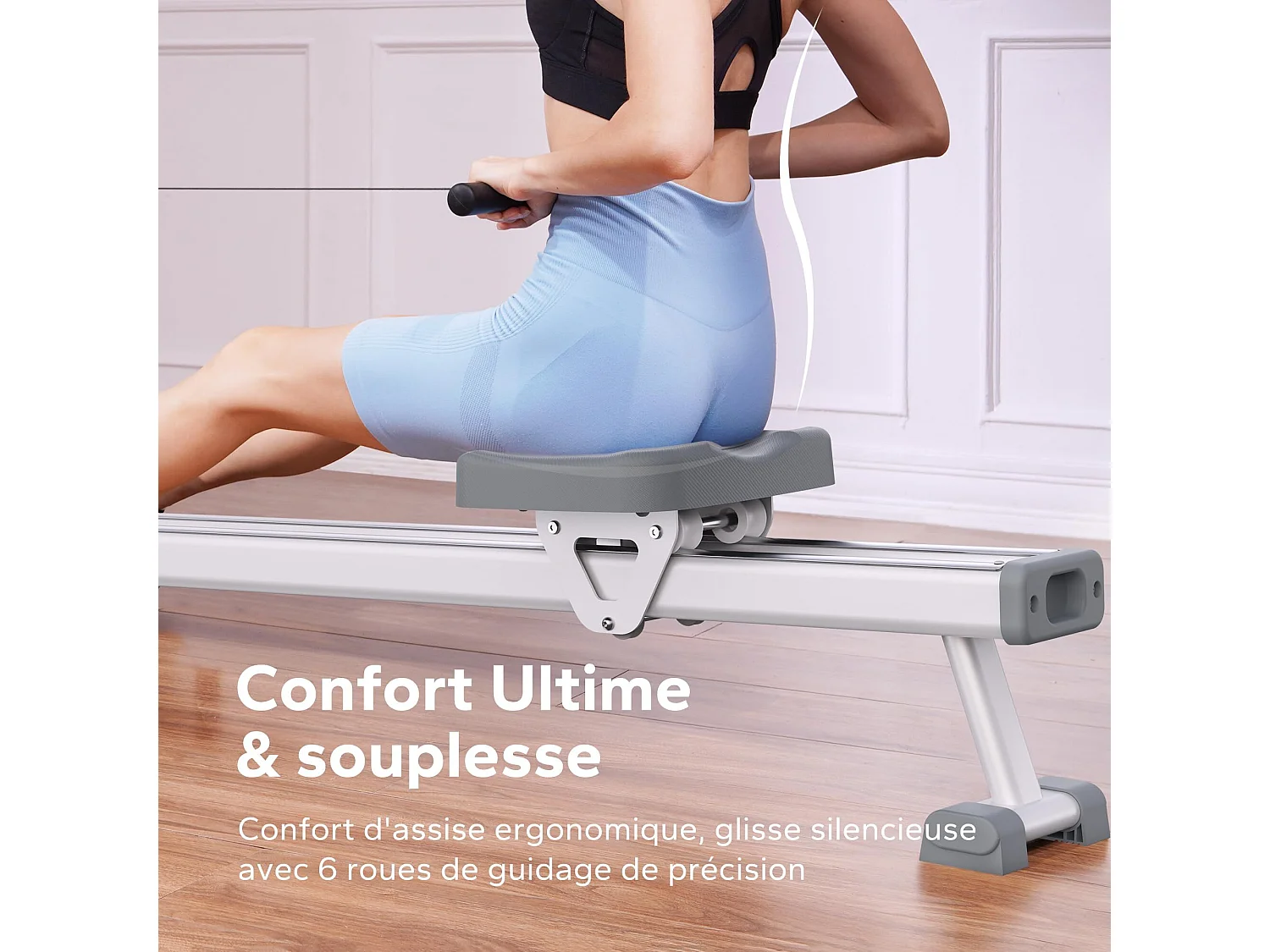 Rameur D'appartement Merach, 16 Niveaux De Résistance Magnétique, Charge Max De 160 Kg, App Connecté