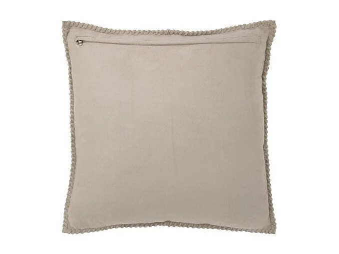 Cojín cuadrado de cuero gris 45x45x8 cm