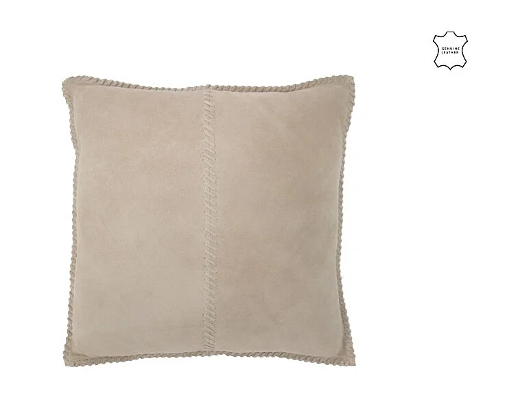 Cojín cuadrado de cuero gris 45x45x8 cm