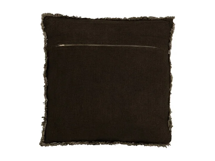 Cojín flecos cuadrado algodón verde 45x45 cm