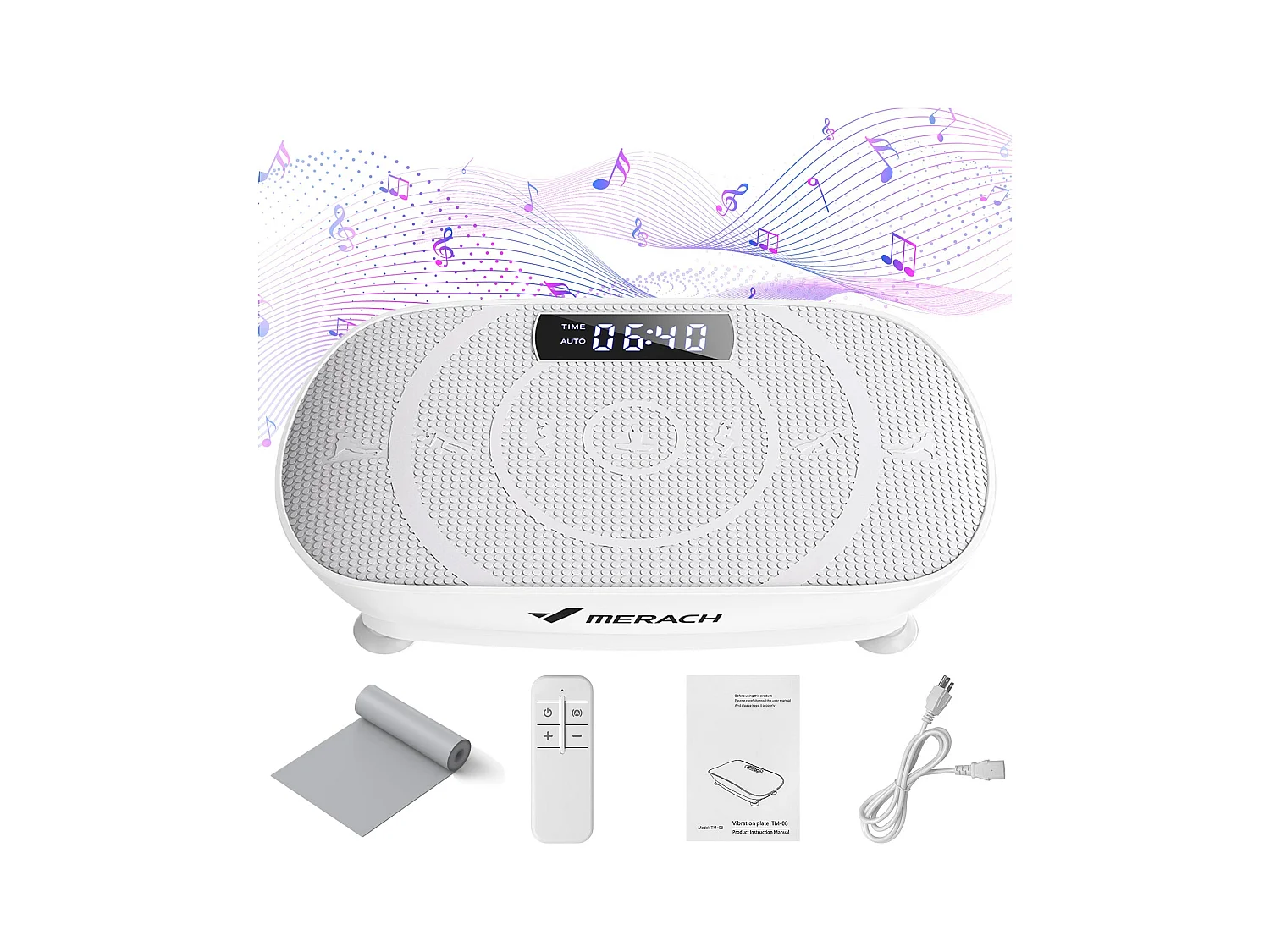 Plateforme Vibrante Avec Télécommande-Merach, La Mise En Forme Des Muscles, Contrôle Automatique De La Vitesse, Bluetooth Intégré