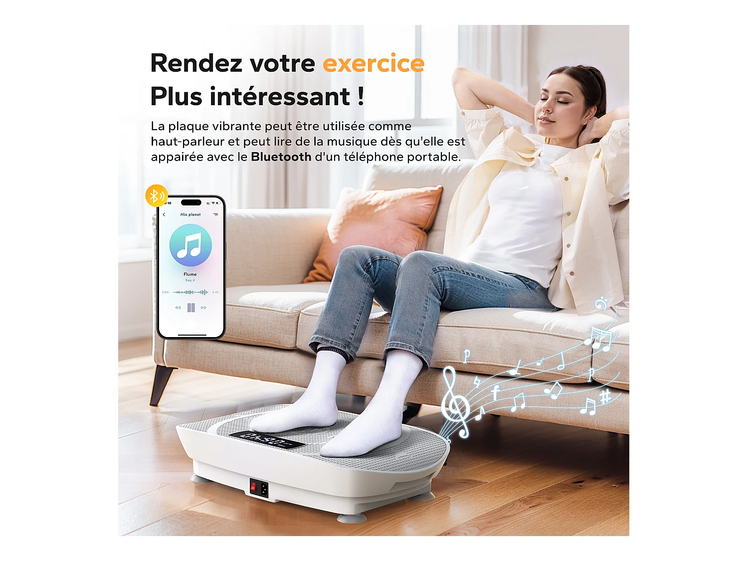 Plateforme Vibrante Avec Télécommande-Merach, La Mise En Forme Des Muscles, Contrôle Automatique De La Vitesse, Bluetooth Intégré