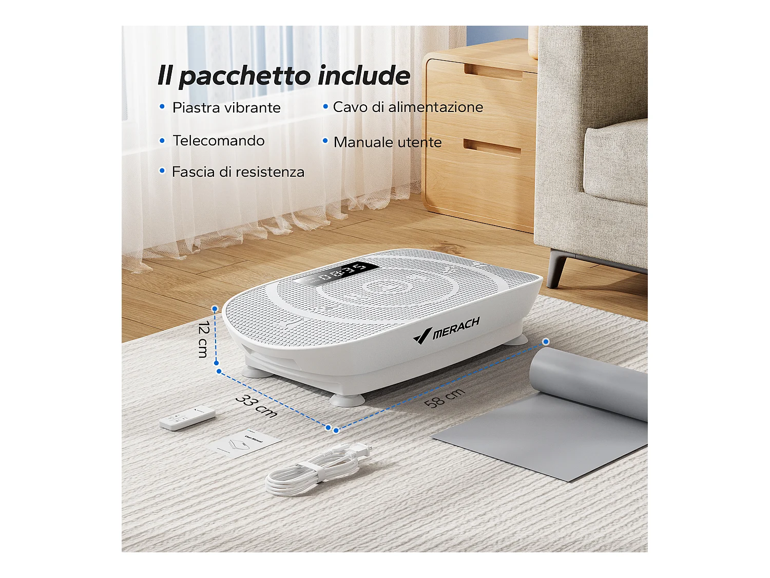 Plateforme Vibrante Avec Télécommande-Merach, La Mise En Forme Des Muscles, Contrôle Automatique De La Vitesse, Bluetooth Intégré