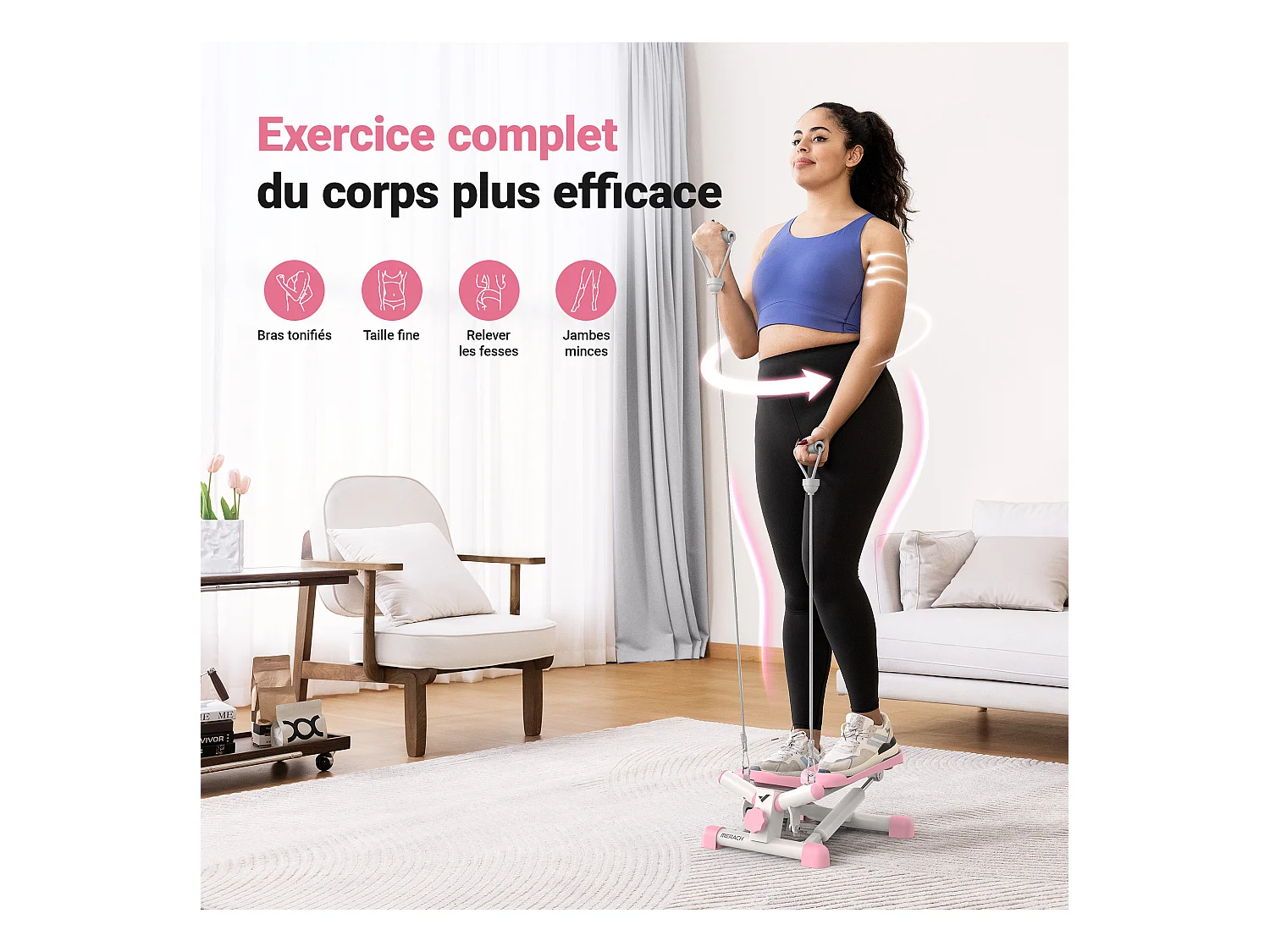 Stepper - Merach, 2 En 1 Pour La Maison, Merach, Réglage Stride Jusqu'à 35 CM, Charge Maximale 150 Kg, Avec Écran LCD, Connecté APP