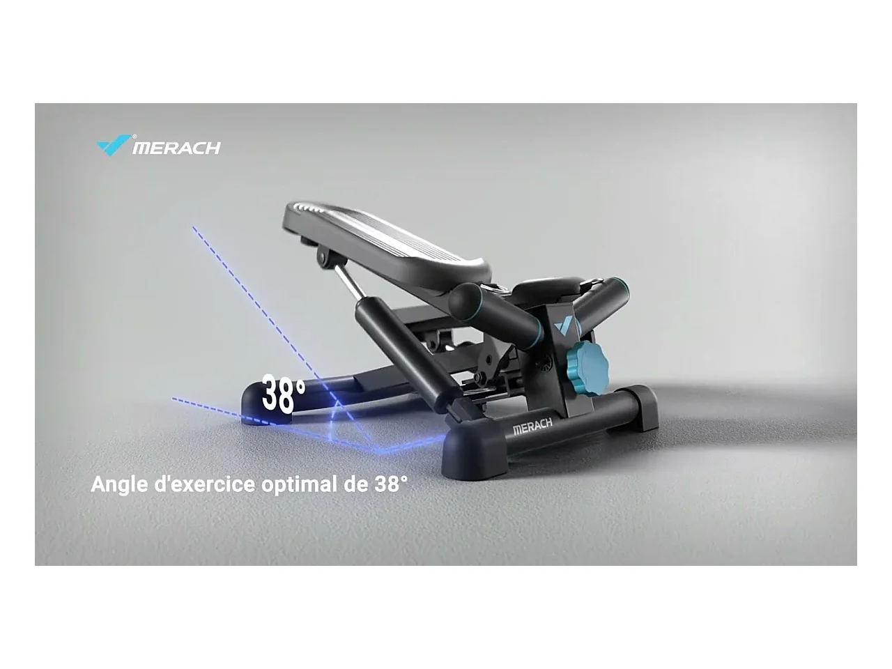 Mini Stepper 2 en 1 MERACH, Fitness Maison, Silencieux, Écran LCD, avec Bandes de résistance, Max Charge 150 kg