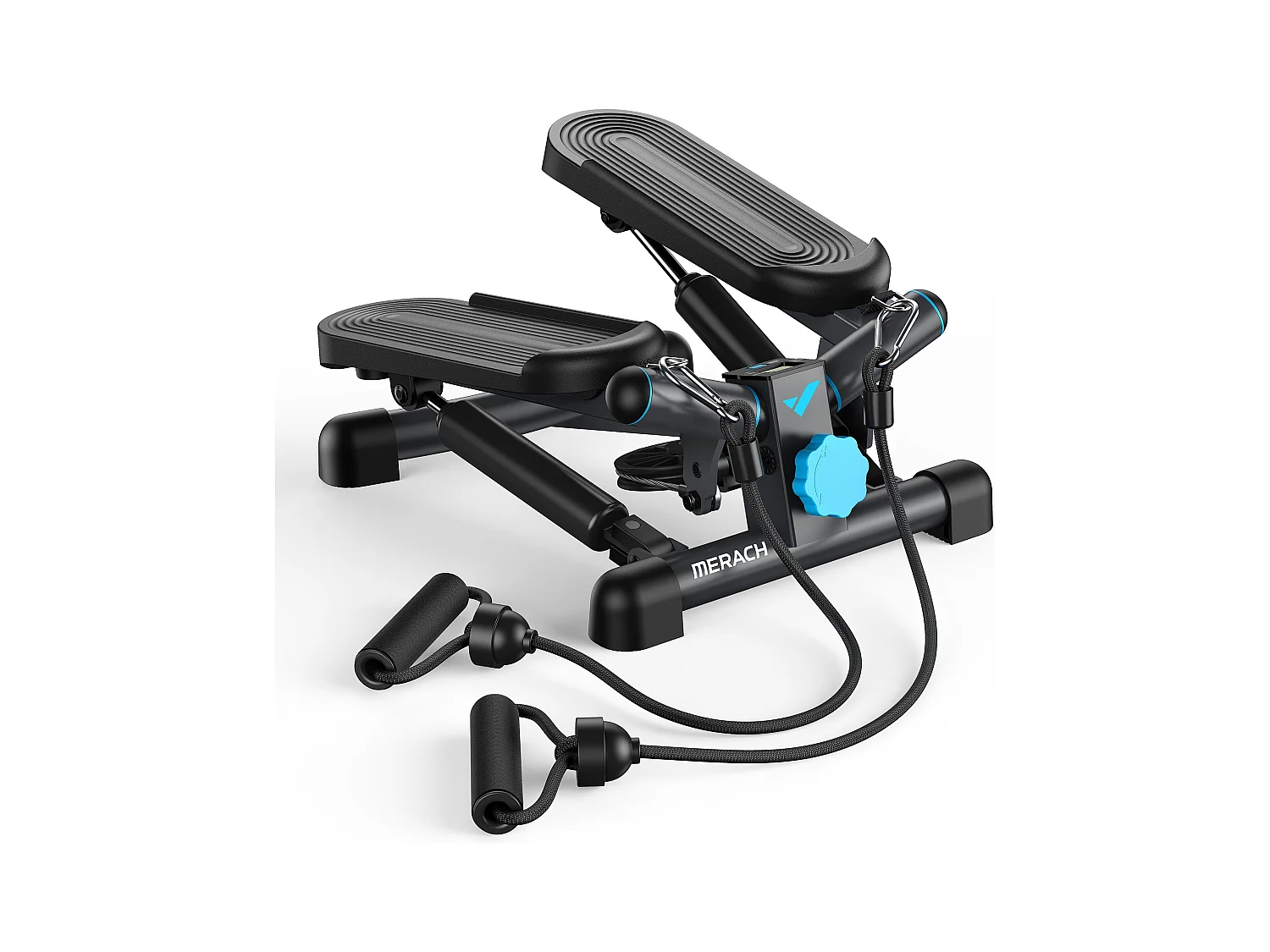 Mini Stepper 2 en 1 MERACH, Fitness Maison, Silencieux, Écran LCD, avec Bandes de résistance, Max Charge 150 kg