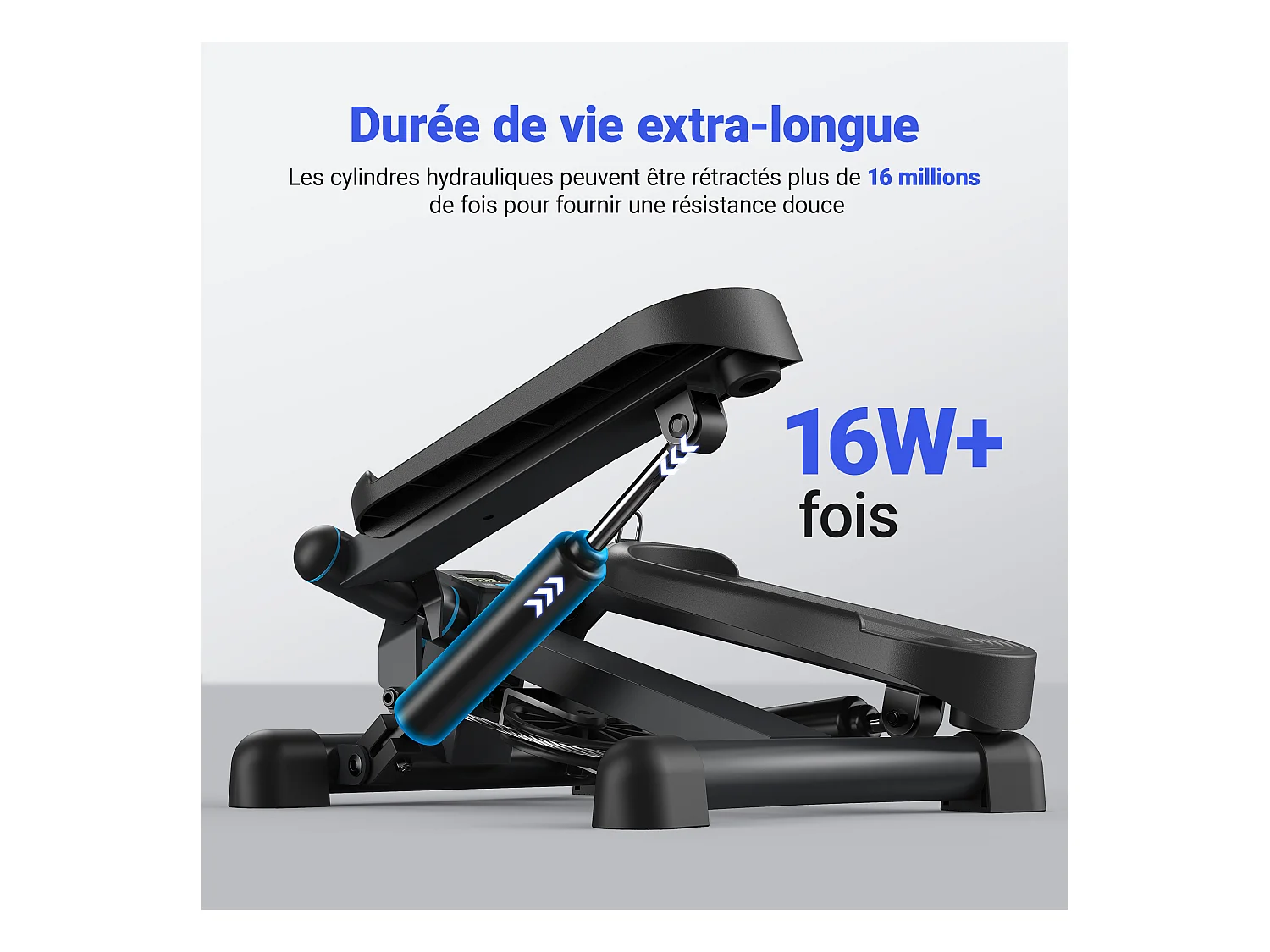 Mini Stepper 2 en 1 MERACH, Fitness Maison, Silencieux, Écran LCD, avec Bandes de résistance, Max Charge 150 kg