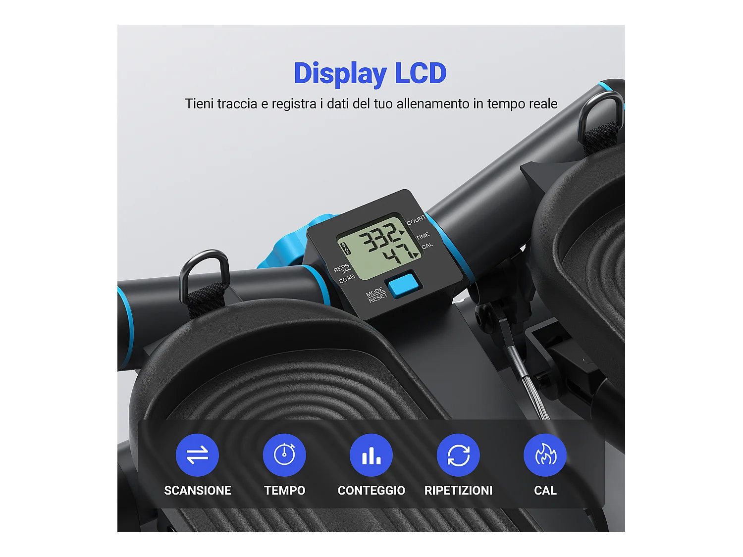 Mini Stepper 2 en 1 MERACH, Fitness Maison, Silencieux, Écran LCD, avec Bandes de résistance, Max Charge 150 kg