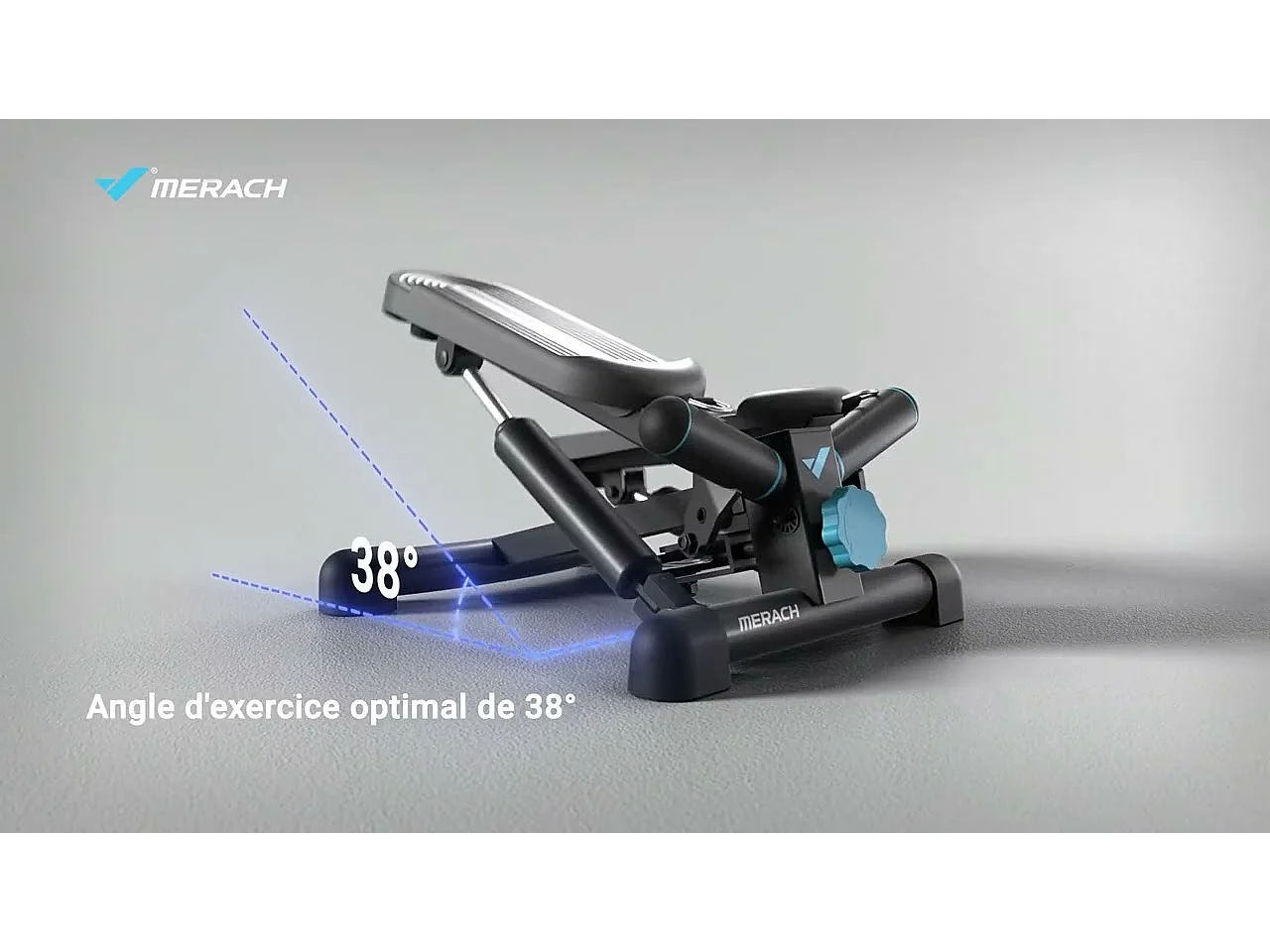 Mini Stepper 2 en 1 MERACH, Fitness Maison, Silencieux, Écran LCD, avec Bandes de résistance, Max Charge 150 kg