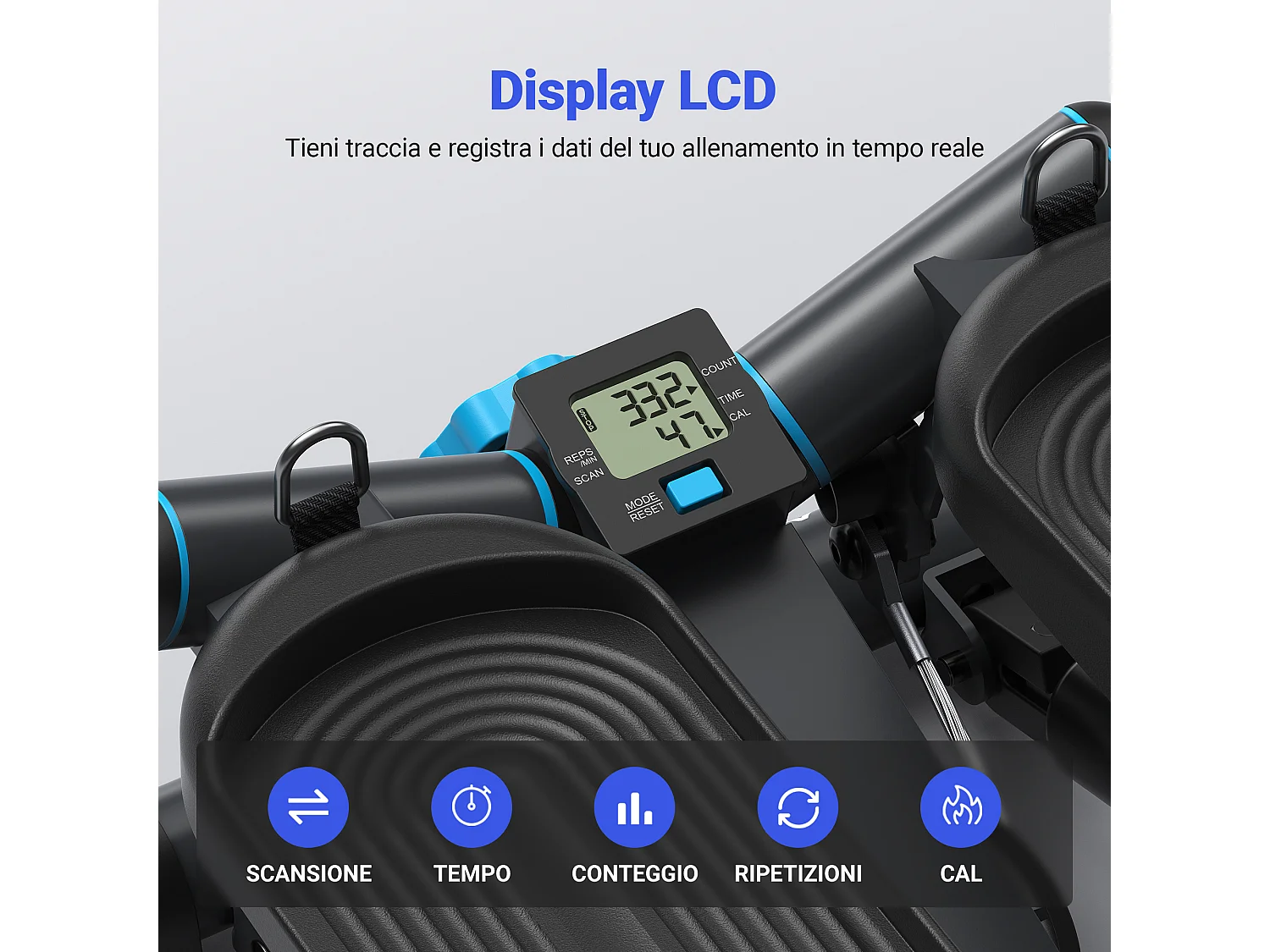 Mini Stepper 2 en 1 MERACH, Fitness Maison, Silencieux, Écran LCD, avec Bandes de résistance, Max Charge 150 kg