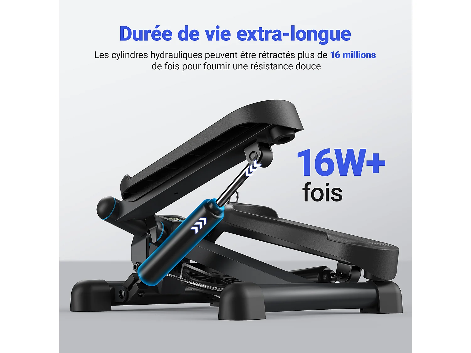 MERACH 2-in-1 Mini Stepper met LCD - Draaistapper en Zijstapper - Weerstandsbanden - Tot 150 kg - Voor Been-/Arm-/Biltraining - Zwart