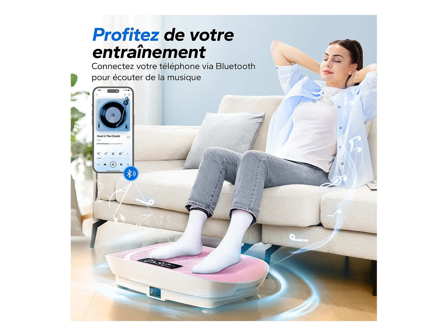 Plateforme Vibrante Avec Télécommande-Merach, La Mise En Forme Des Muscles, Contrôle Automatique De La Vitesse, Bluetooth Intégré