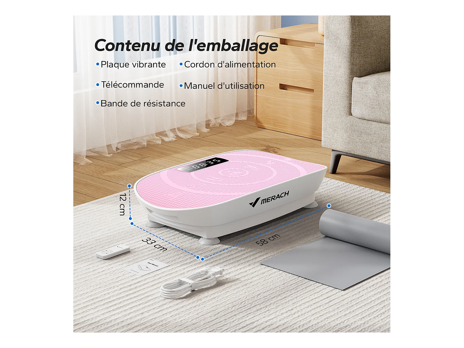 Plateforme Vibrante Avec Télécommande-Merach, La Mise En Forme Des Muscles, Contrôle Automatique De La Vitesse, Bluetooth Intégré