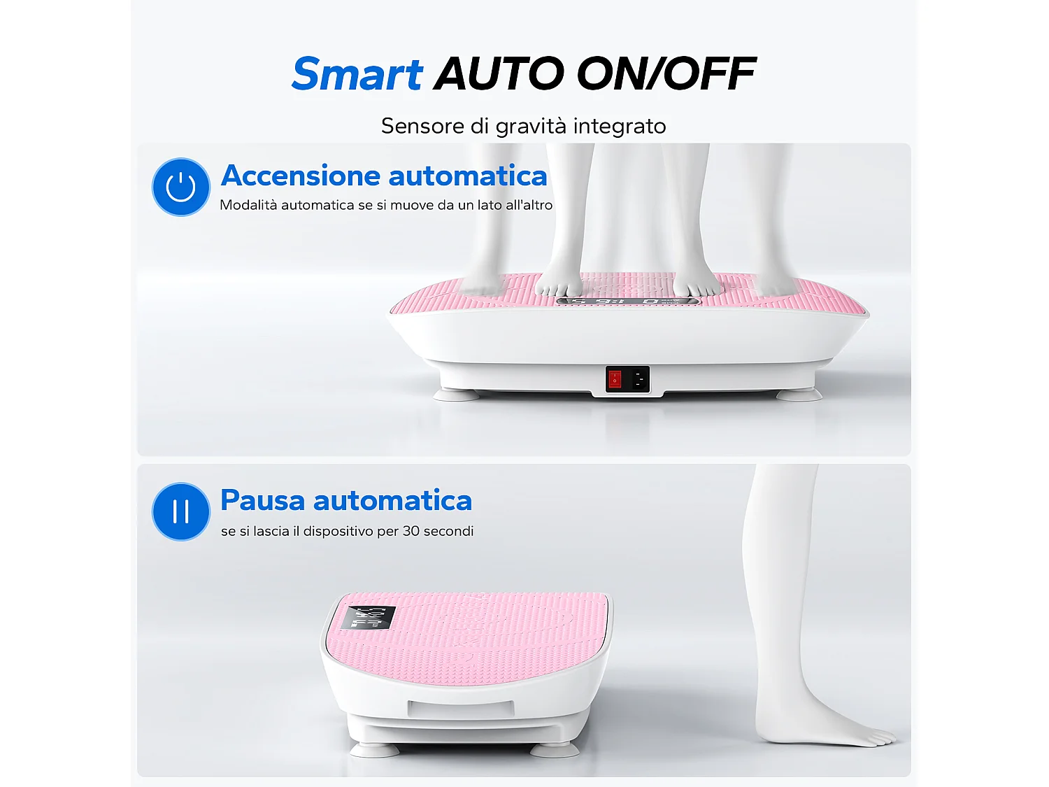 Plataforma Vibratoria Silenciosa MERACH, 11 Niveles, LED, Bluetooth, Altavoz Integrado, Control Remoto, Modo Manual/Automático, Máx 181kg, Rosa