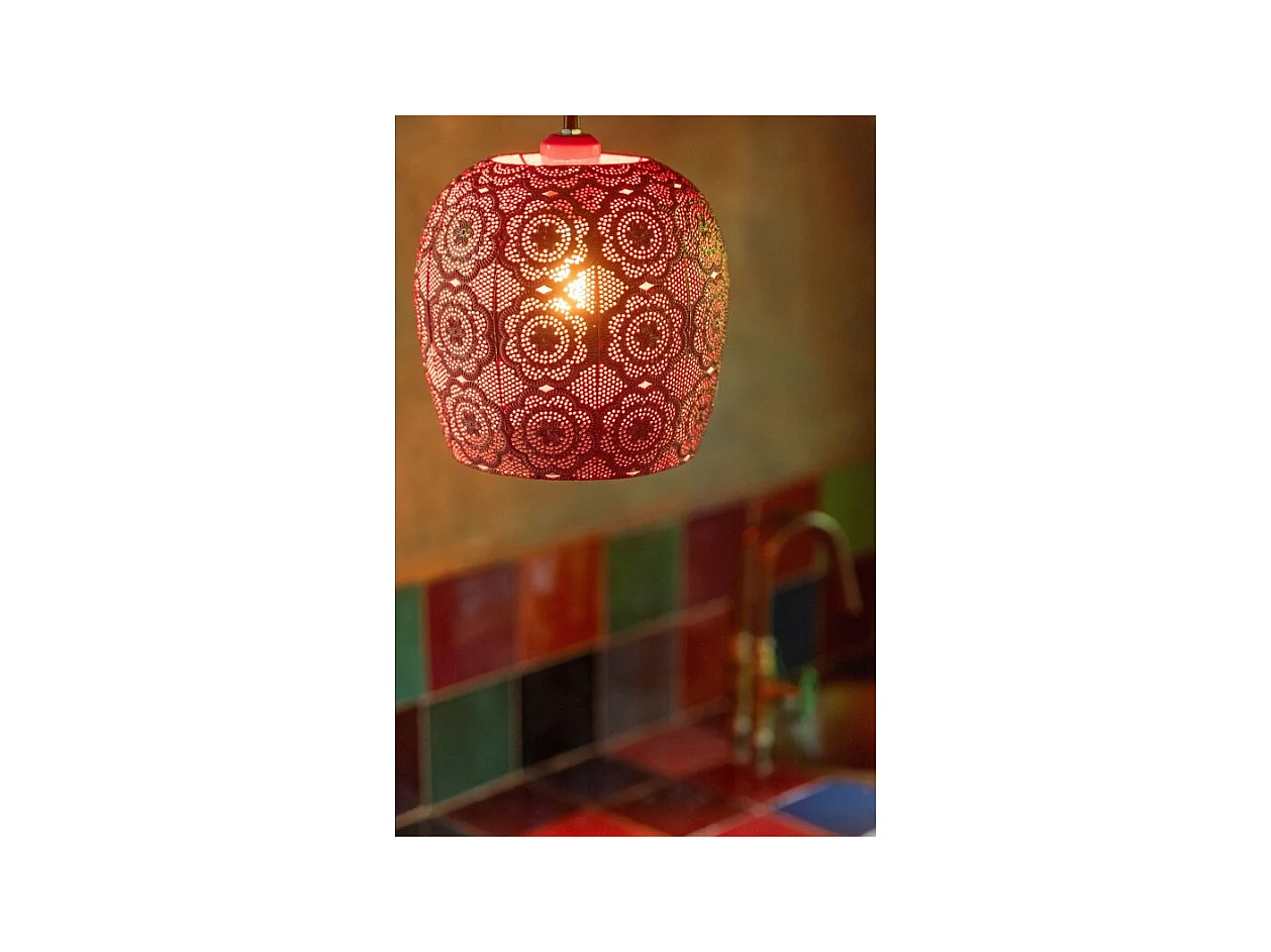 Lámpara de techo de metal rojo 23.5x23.5x39 cm