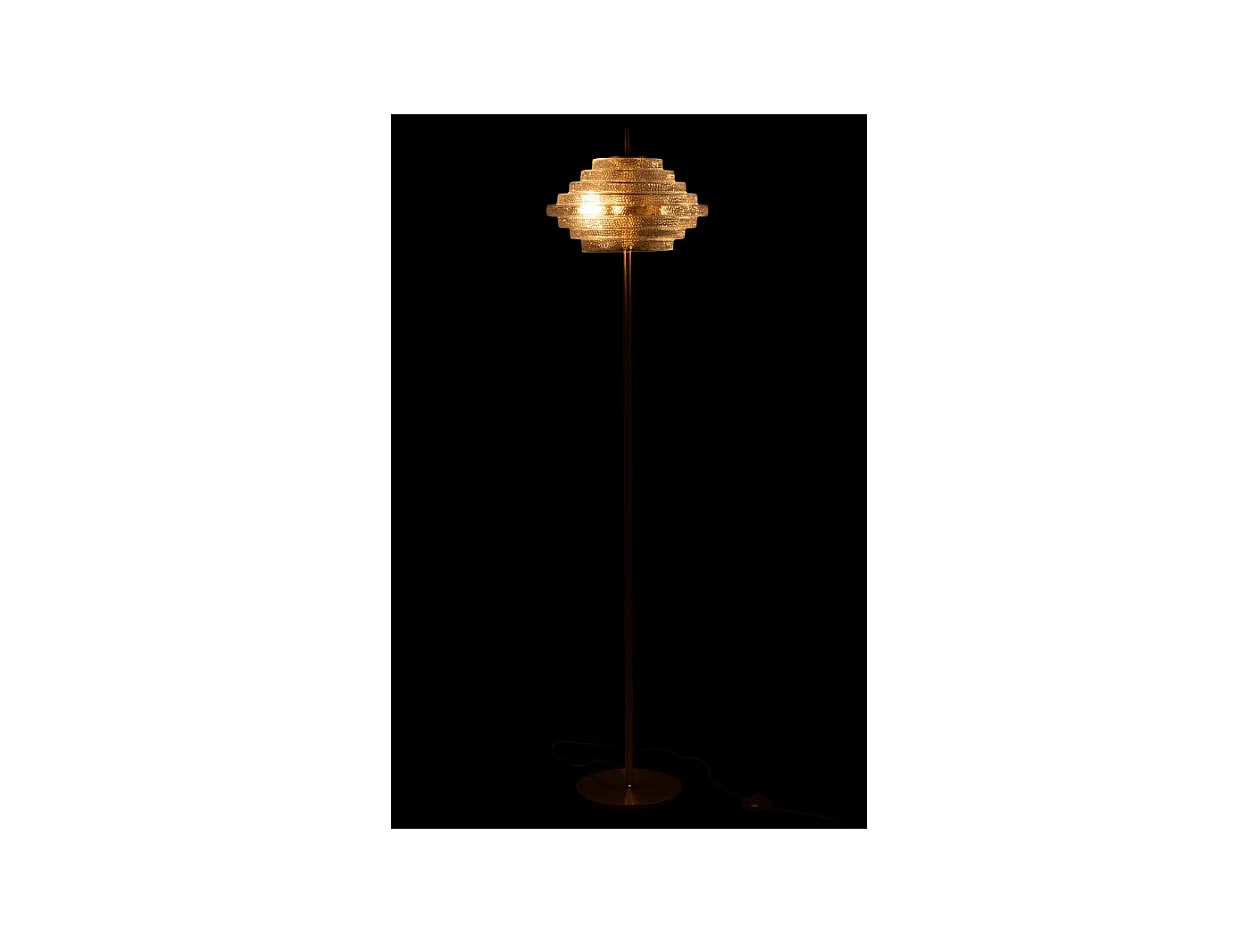 Lámpara de pie de vidrio y metal dorado 36x36x154 cm