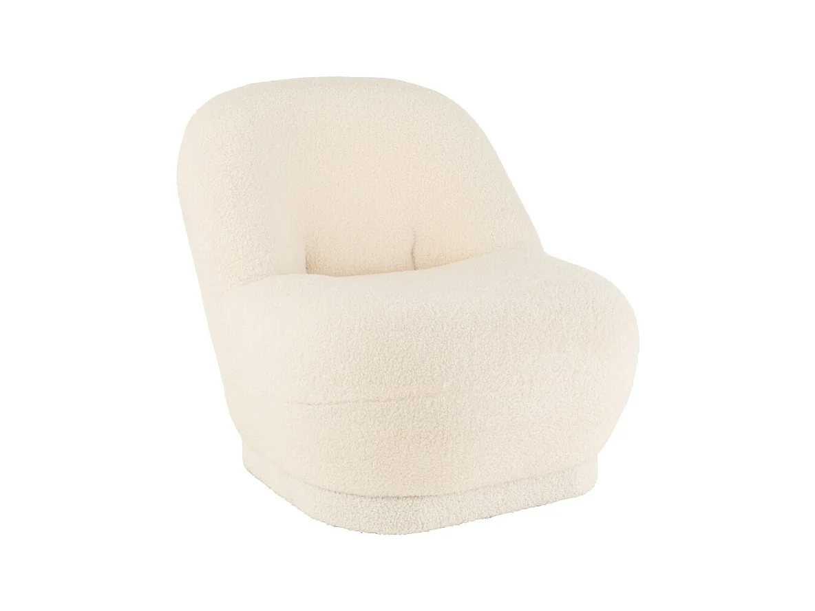 Puf "Teddy" en textil blanco 78*88*72 cm