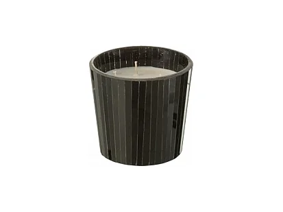 Vela perfumada de 35 horas en tarro de vidrio negro de 12x12x11.5 cm