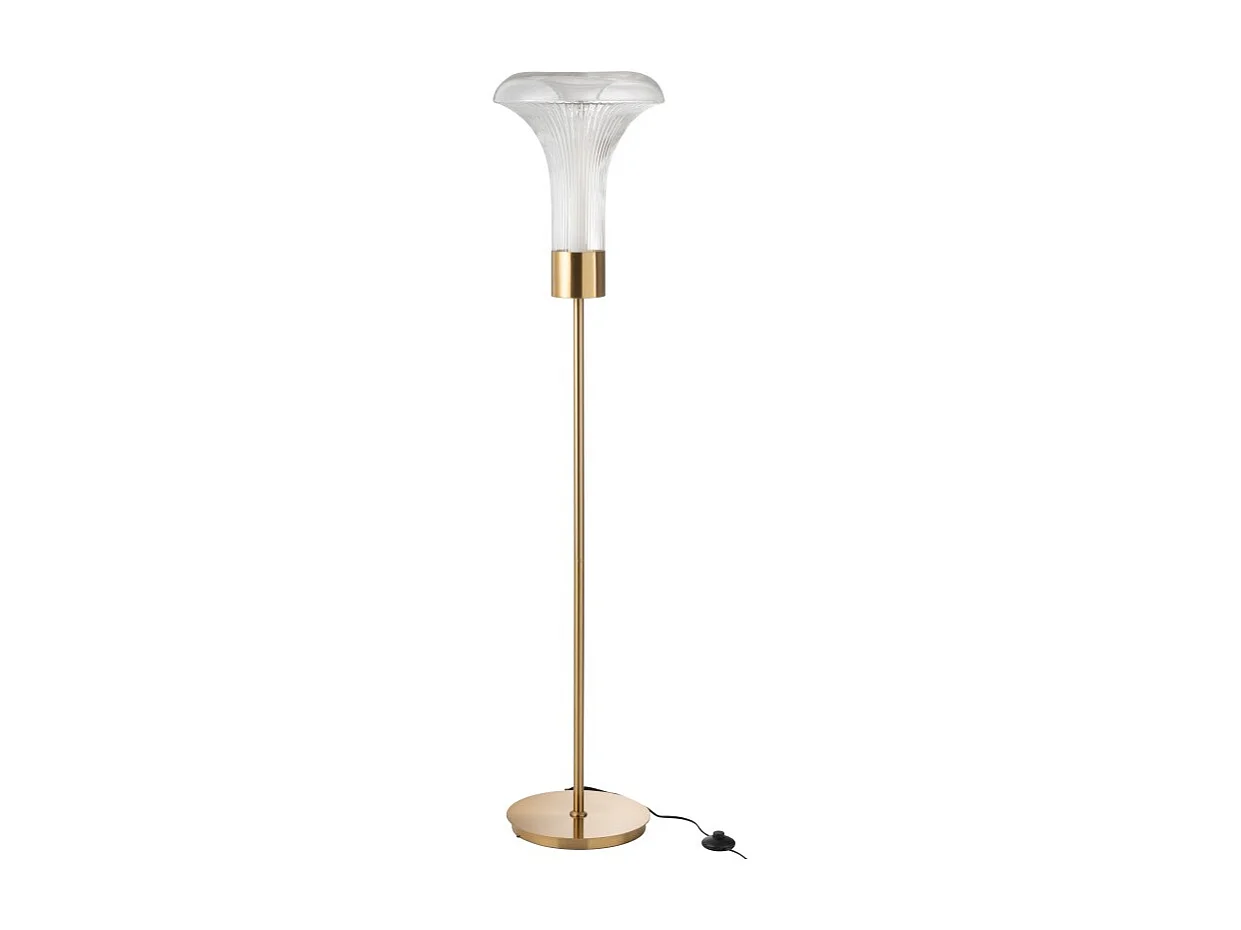 Lampada a LED alta in vetro trasparente 34x34x155 cm