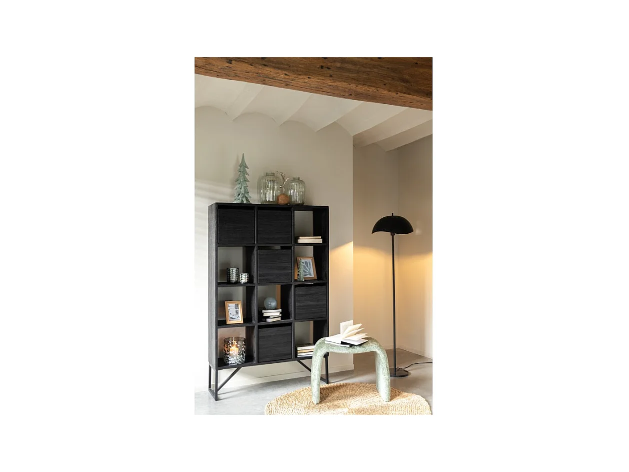 Lámpara alta de metal negro 30*30*150 cm