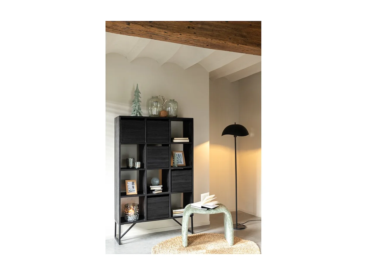 Lámpara alta de metal negro 30*30*150 cm