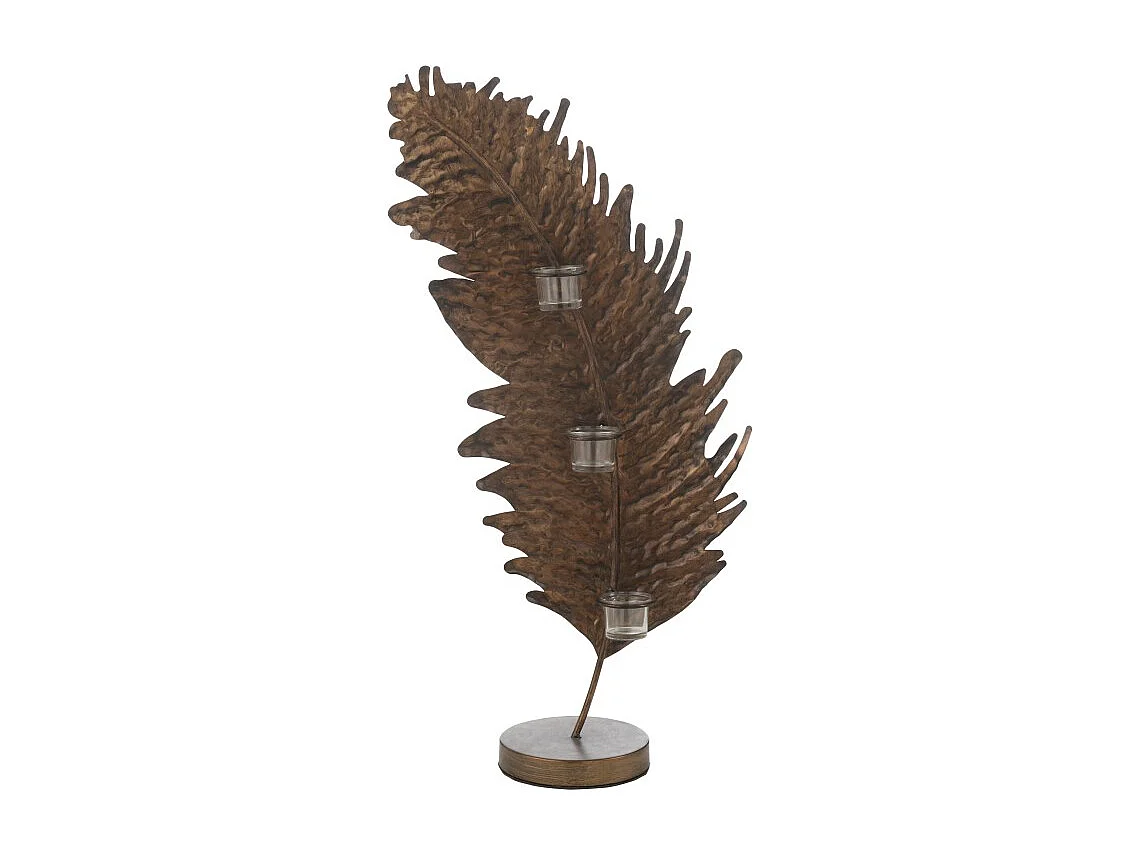 Soporte para velas de vidrio marrón 39.5*17*81 cm