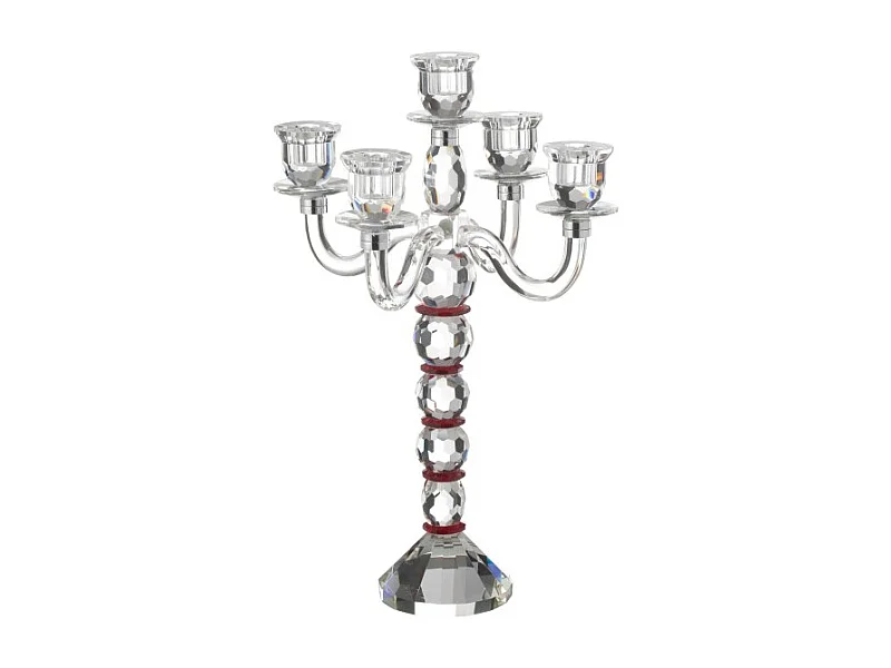 Candelabro de 5 velas en vidrio transparente 32.5*32.5*49 cm