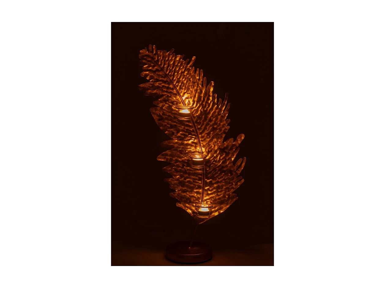 Soporte para vela de vidrio dorado 13*13*80 cm