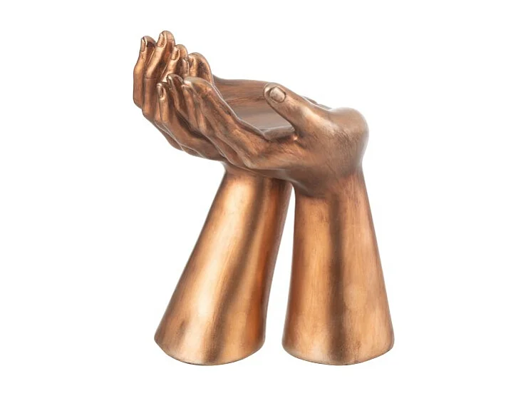 Portavelas de poliresina cobre 19*17.5*25 cm