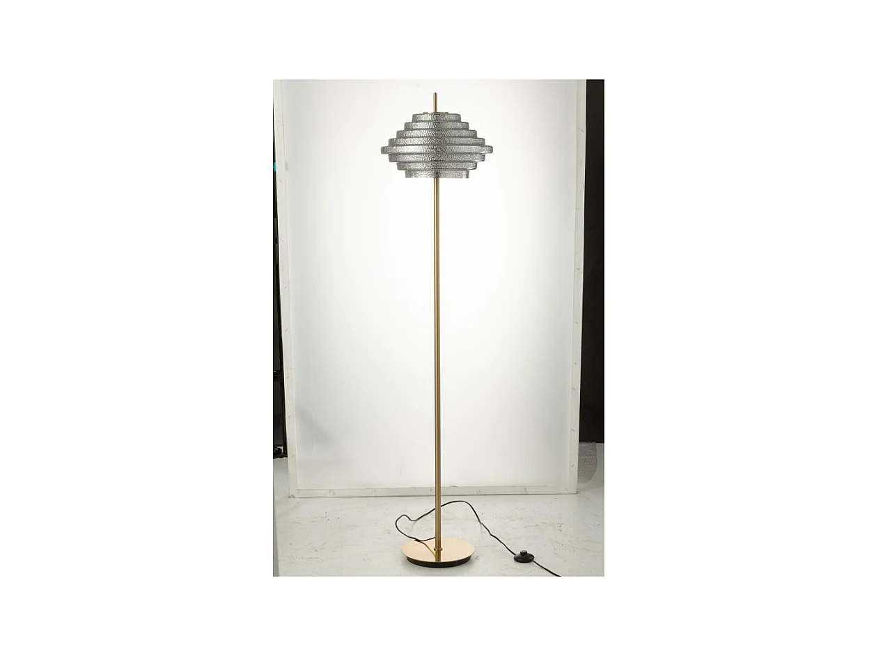 Lámpara de pie de vidrio dorado 154x36x36 cm