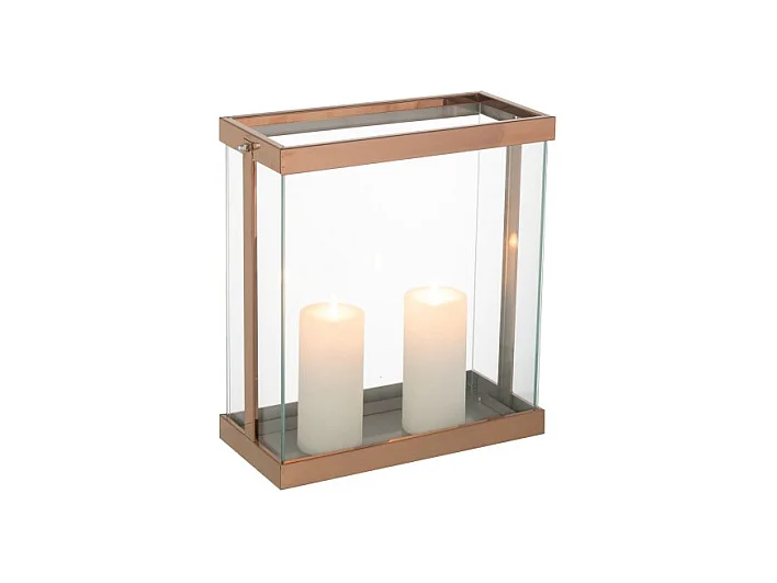 Soporte para vela de vidrio dorado 32*15*35.5 cm