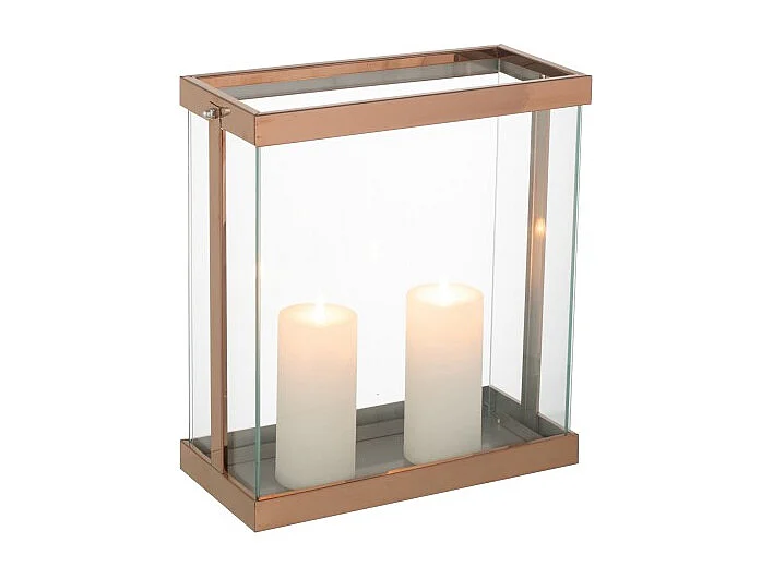 Soporte para vela de vidrio dorado 32*15*35.5 cm