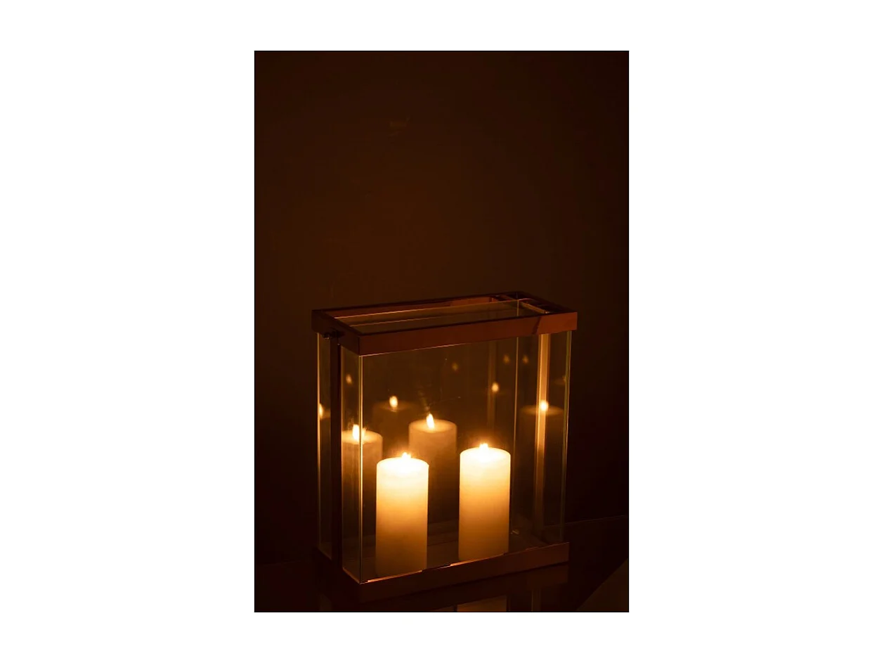 Soporte para vela de vidrio dorado 32*15*35.5 cm