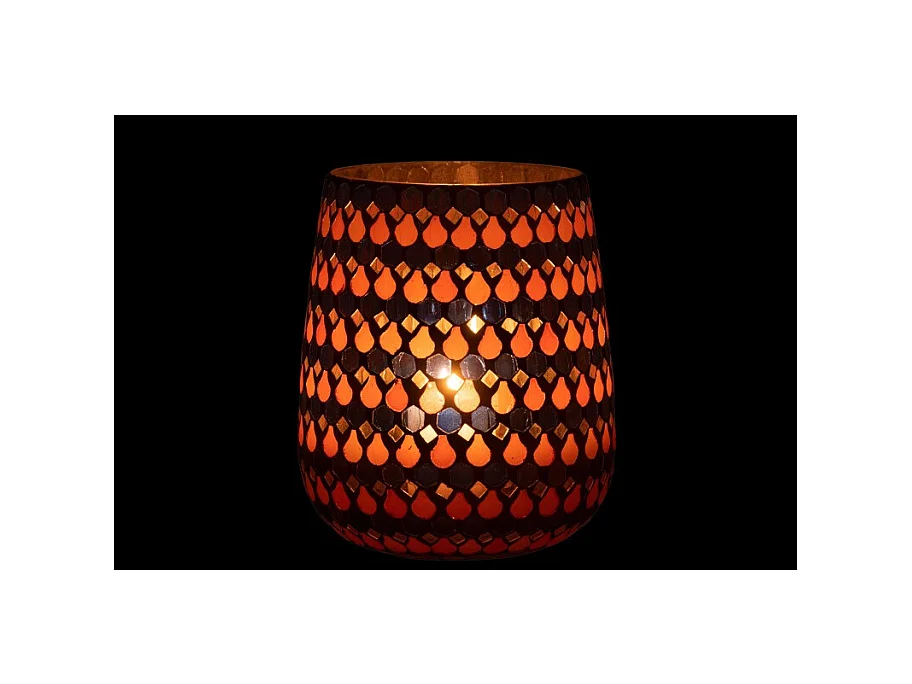 Portavelas de vidrio azul en forma de gota 17x17x21 cm