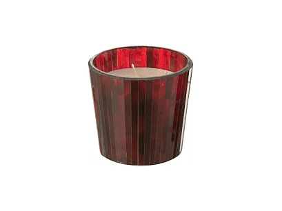 Vela perfumada de 35 horas en tarro de vidrio rojo de 12x12x11.5 cm