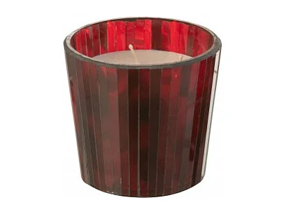 Vela perfumada de 35 horas en tarro de vidrio rojo de 12x12x11.5 cm
