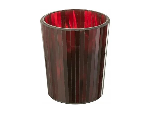 Vela perfumada de 50 horas en tarro de vidrio rojo de 12.5x12.5x15.5 cm