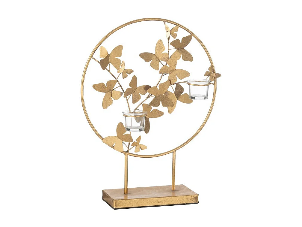 Soporte para velas de metal dorado 35*14*46.5 cm