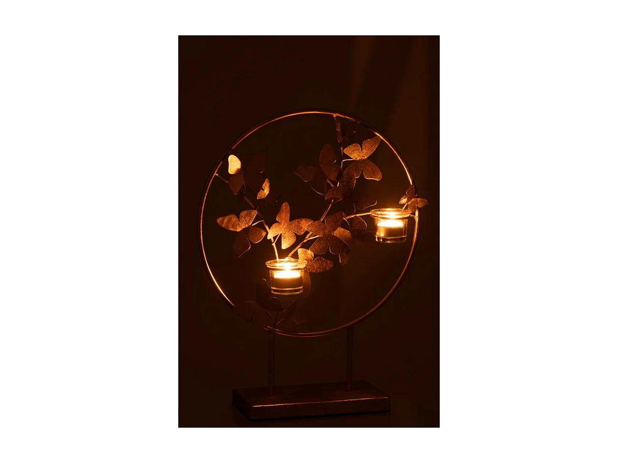 Soporte para velas de metal dorado 35*14*46.5 cm