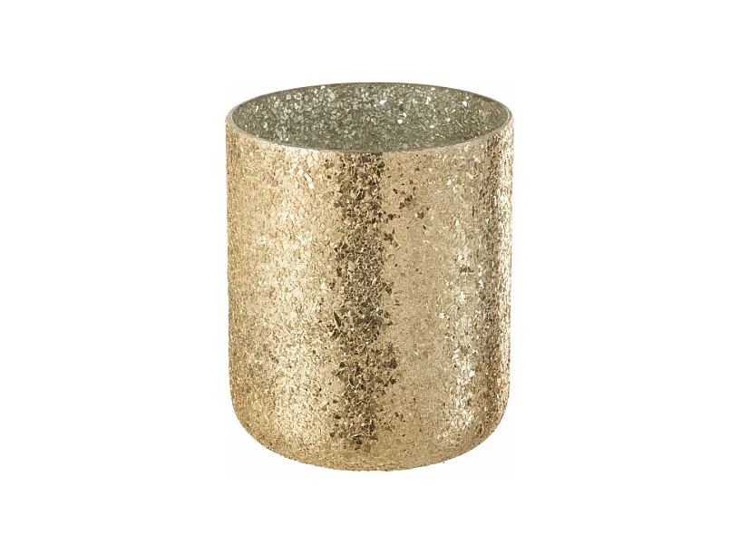 Vela perfumada de 120 horas en un frasco de vidrio dorado de 20x20x25 cm